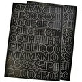 Hy-Ko DieCut Number and Letter Set, 1 in H Character, Black Character, Black Background, Vinyl 30033